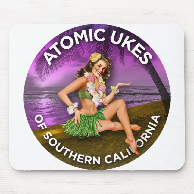 Alfombrilla De Ratón Chica Atómico Ukes Hula (Frente)