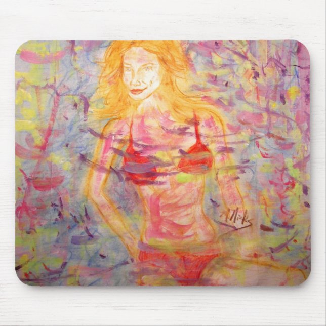 Alfombrilla De Ratón chica bikini (Frente)