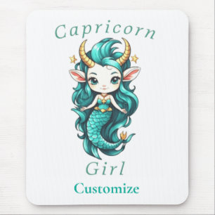 Alfombrilla De Ratón Chica Capricornio Sirena Thunder_Cove
