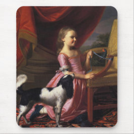 Alfombrilla De Ratón Chica con pájaro y perro (John Singleton Copley)