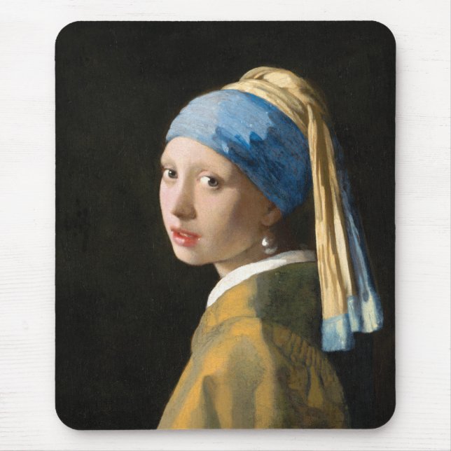 Alfombrilla De Ratón Chica con Pearl Earring de Johannes Vermeer (Frente)
