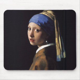 Alfombrilla De Ratón Chica con pintura de Pearl Earring de Vermeer