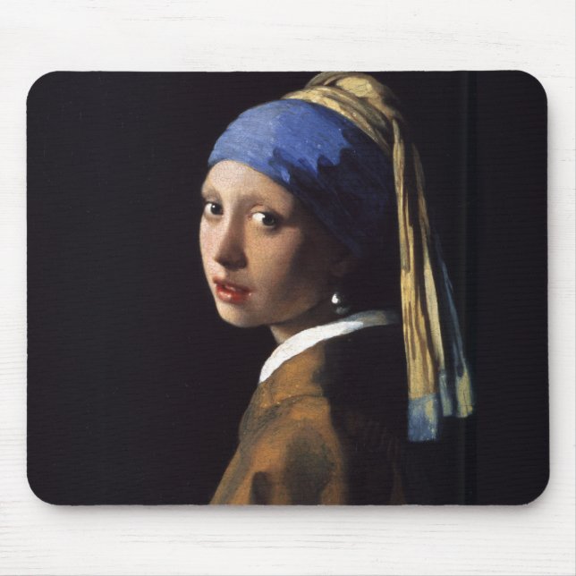 Alfombrilla De Ratón Chica con pintura de Pearl Earring de Vermeer (Frente)
