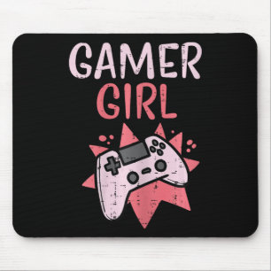 Alfombrilla De Ratón Chica Controlador de juegos rosa mujeres de videoj