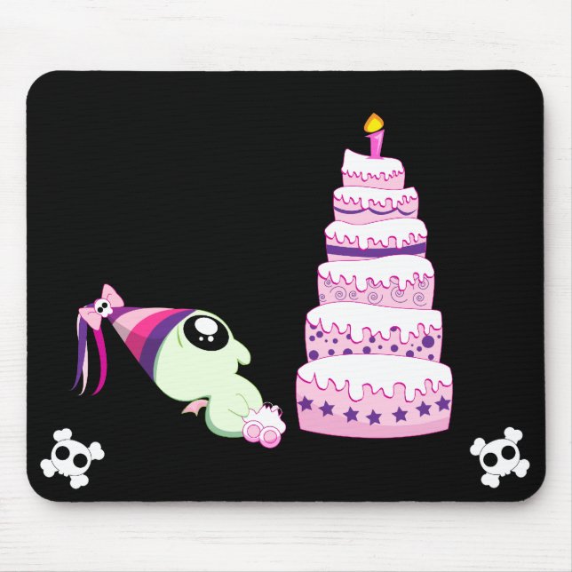 Alfombrilla De Ratón Chica Cthulhu del cumpleaños (Frente)