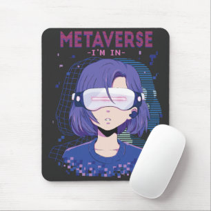 Alfombrilla De Ratón Chica de anime gafas de realidad virtual Alfombril