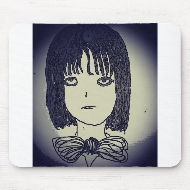 Alfombrilla De Ratón chica de anime manga en sombría (Frente)
