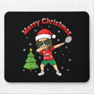 Alfombrilla De Ratón Chica de bádminton haciendo dabbing Papá Noel Navi