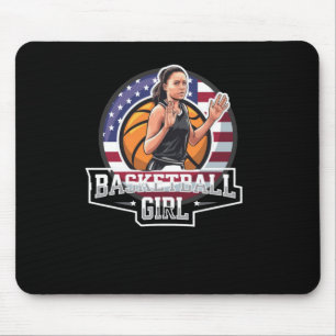 Alfombrilla De Ratón Chica De Baloncesto Usa