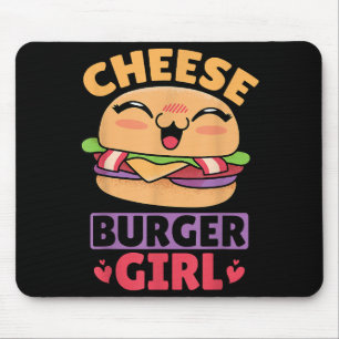 Alfombrilla De Ratón Chica de Cheeseburger, Mujeres Hamburguesas y Chee