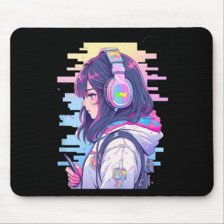 Alfombrilla De Ratón Chica de gamer Funny Pastel Japón Anime Streamer J