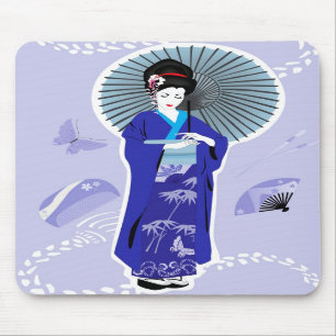 Alfombrilla De Ratón Chica de geisha Mousepad