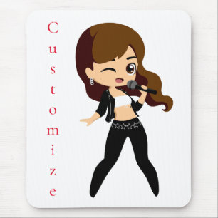 Alfombrilla De Ratón Chica de Guay canta Karaoke Thunder_Cove