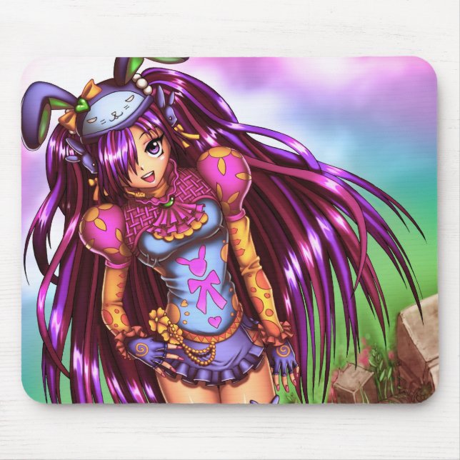 Alfombrilla De Ratón Chica de moda japonesa Anime (Frente)