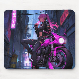 Alfombrilla De Ratón Chica de motociclismo Mousepad