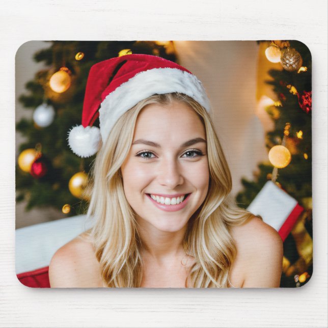 Alfombrilla De Ratón Chica de navidades Pad de ratón (Frente)