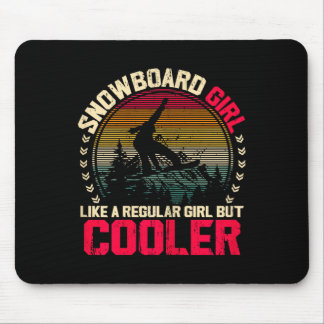 Alfombrilla De Ratón Chica De Snowboard Como Un Chica Regular Pero Niev
