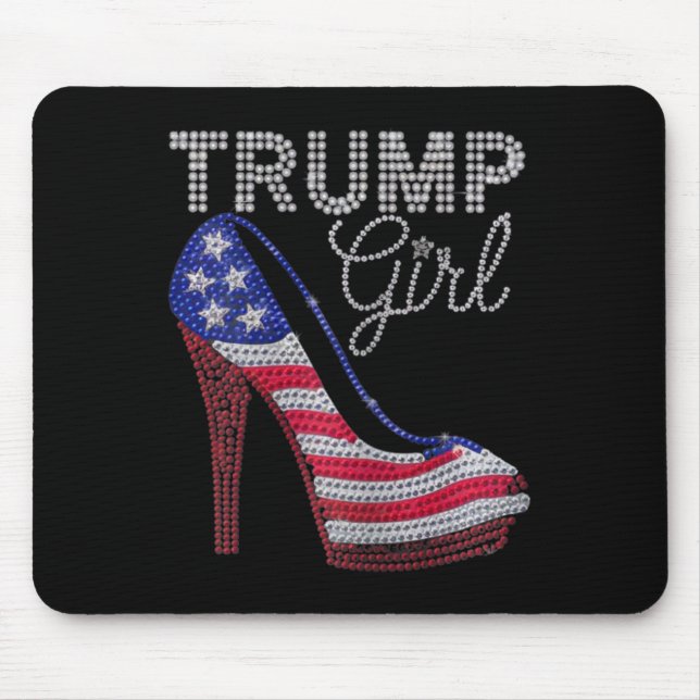 Alfombrilla De Ratón Chica de Trump Stilettos de alto talón Bandera Ame (Frente)