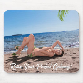 Alfombrilla De Ratón Chica de vacaciones de primavera en Sandy Beach