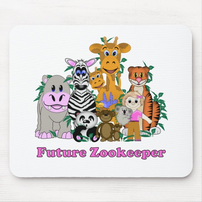 Alfombrilla De Ratón Chica de zookeeper futuro (Frente)