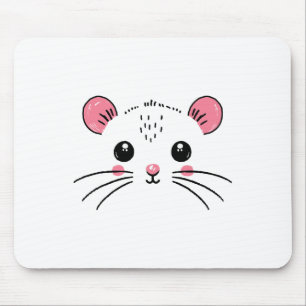 Alfombrilla De Ratón Chica del disfraz de la cara del ratón Halloween d