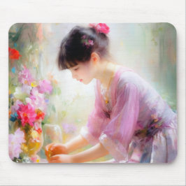 Alfombrilla De Ratón Chica en el Jardín de las Flores