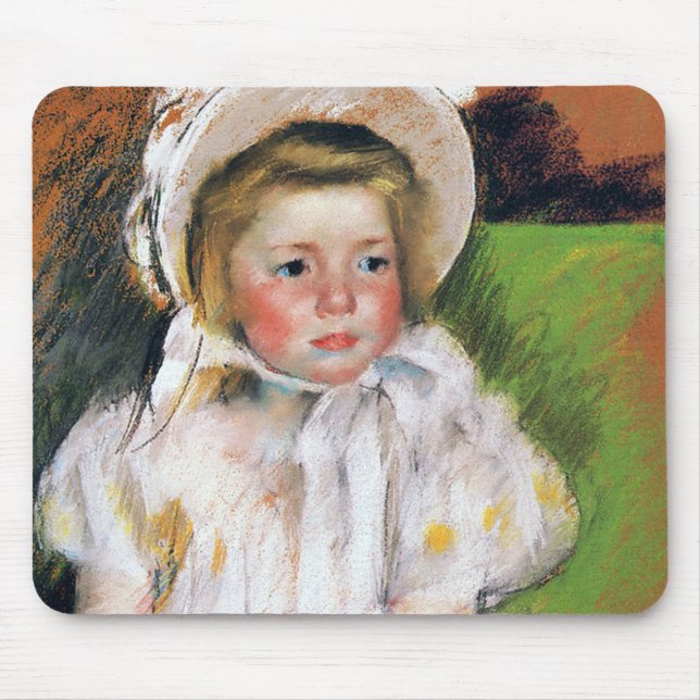Alfombrilla De Ratón Chica en un bonnet blanco, Mary Cassatt (Frente)