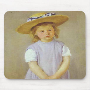 Alfombrilla De Ratón Chica en un Gorra de paja, Mary Cassatt Mousepad