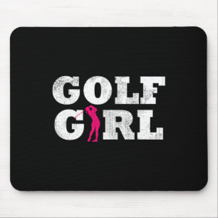 Alfombrilla De Ratón Chica Golf Jugadora Golfista Silueta Deporte G