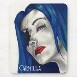 Alfombrilla De Ratón Chica Gótica de Fantasía de Cabello Azul Maravillo