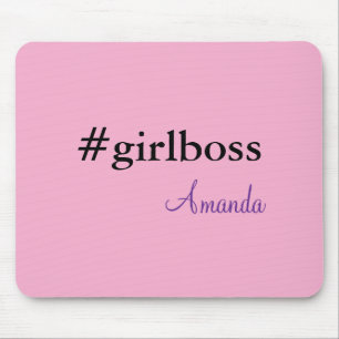 Alfombrilla De Ratón Chica Jefa Rosa Moderno & Nombre   Mejor Mousepad 