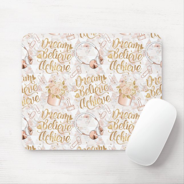 Alfombrilla De Ratón Chica Jefe Mousepad - Sueño, crea, logra (Con ratón)