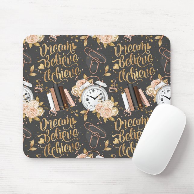 Alfombrilla De Ratón Chica Jefe Mousepad - Sueño, crea, logra (Con ratón)