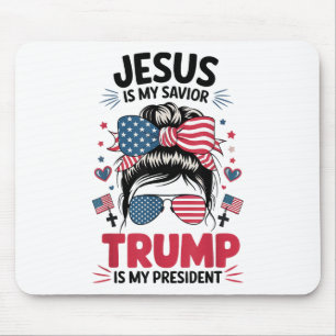 Alfombrilla De Ratón Chica Jesús Mi Salvador Trump Presidente Christian