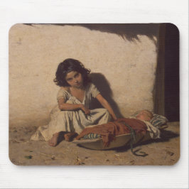 Alfombrilla De Ratón Chica joven con un bebé (niños pobres de la calle)