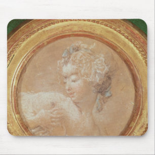 Alfombrilla De Ratón Chica joven que exprime su pecho