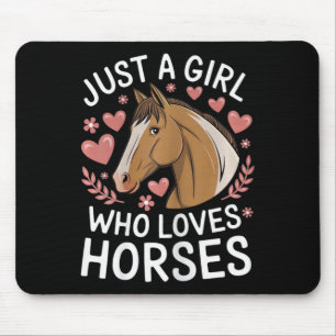 Alfombrilla De Ratón Chica Linda de Caballo Solo Una Chica Que Ama a lo