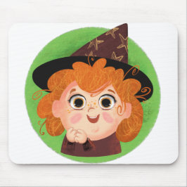 Alfombrilla De Ratón Chica lindo con traje de bruja