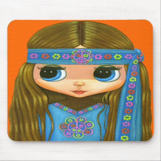 Alfombrilla De Ratón Chica Mousepad del Hippie del flower power