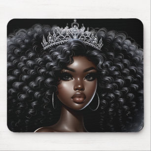 Alfombrilla De Ratón Chica negro reina de la magia melanina mujer sista