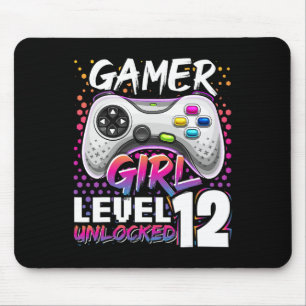 Alfombrilla De Ratón Chica Nivel 12 Videojuego desbloqueado 12º cumplea