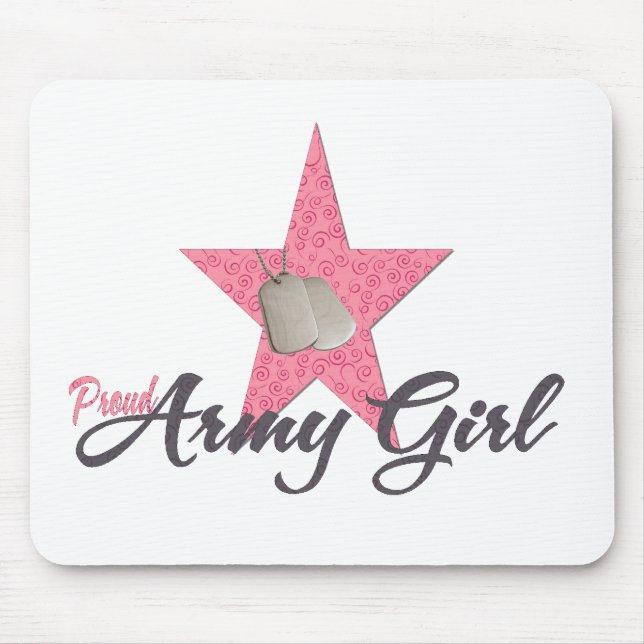 Alfombrilla De Ratón Chica orgulloso del ejército (Frente)