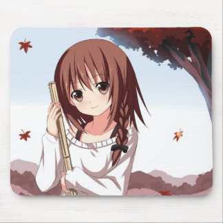 Alfombrilla De Ratón Chica otoñal Mousepad de Momiji de las hojas
