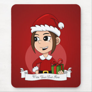 Alfombrilla De Ratón chica personalizado navidad mouse pad