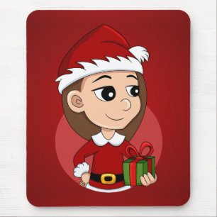 Alfombrilla De Ratón chica personalizado navidad mouse pad