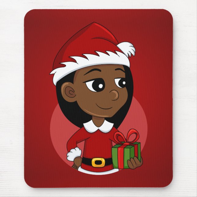 Alfombrilla De Ratón chica personalizado navidad mouse pad (Frente)