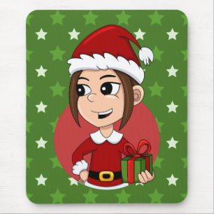 Alfombrilla De Ratón chica personalizado navidad mouse pad