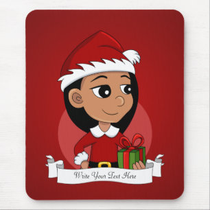 Alfombrilla De Ratón chica personalizado navidad mouse pad