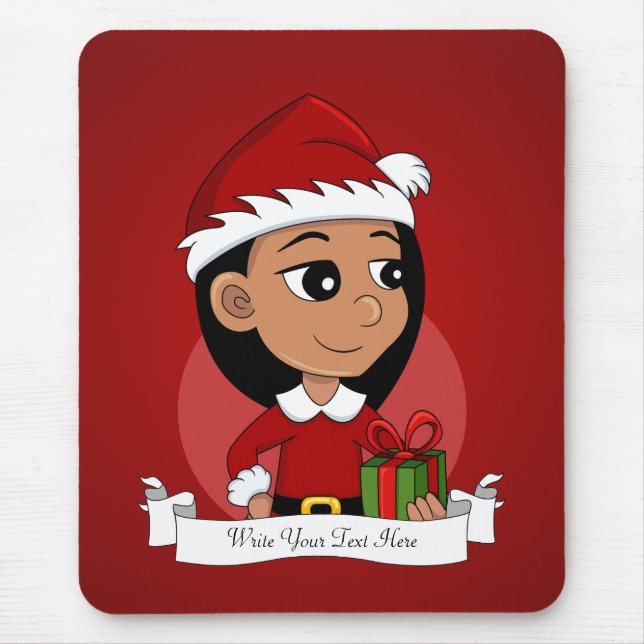 Alfombrilla De Ratón chica personalizado navidad mouse pad (Frente)