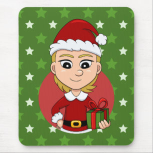Alfombrilla De Ratón chica personalizado navidad mouse pad